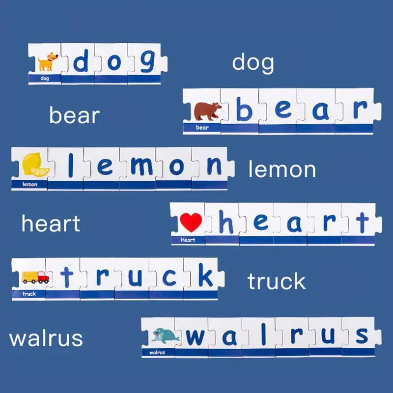 English Learning: Alphabet, Reading & Spelling Puzzle & Flash Cards For Kids Aged 3(Self Correcting)