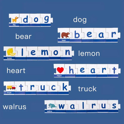 English Learning: Alphabet, Reading & Spelling Puzzle & Flash Cards For Kids Aged 3(Self Correcting)