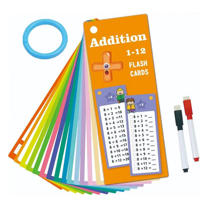Educational Math Flashcards Set for Kids, with Dry-erase Pens for Kindergarten