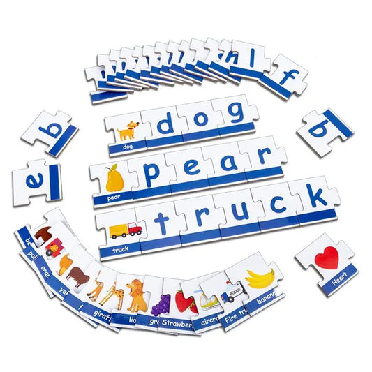 English Learning: Alphabet, Reading & Spelling Puzzle & Flash Cards For Kids Aged 3(Self Correcting)