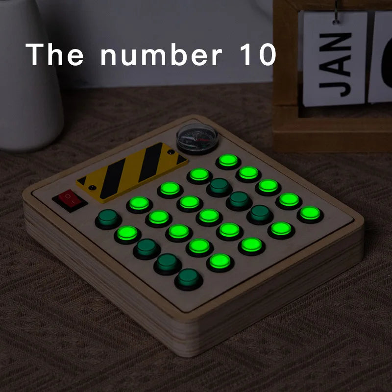 Montessori LED Busy Board for Toddlers Wooden Sensory Toys Travel Educational Learning Toy Busy Light Switch Autism Toys