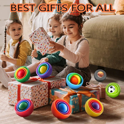 Stress: 3D Rotation Ball Fidget Gyro Sensory Toys for Kids & Adults. Helps with ADHD Autism Stress Relief