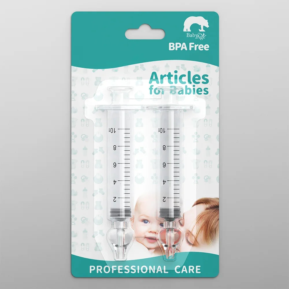 First Aid: Baby Nasal Aspirator Syringe(2pcs), Rhinitis Cleaning Equipment