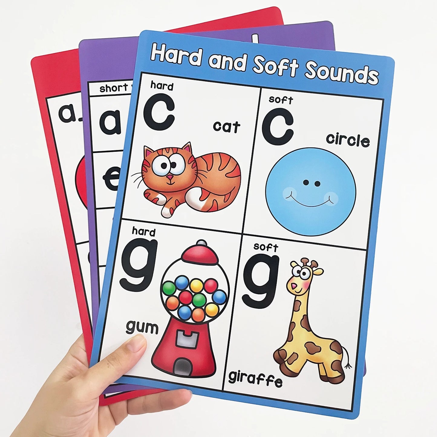 Alphabet Chart Teaching Aids for kindergarten, Phonics Posters(10 Pcs)