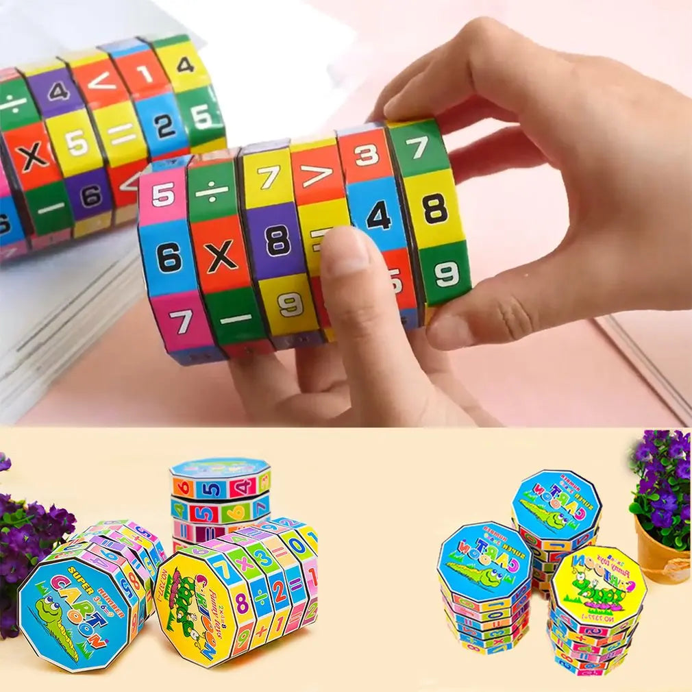 Alphabet & Numbers: Cylindrical 6-layer Plastic Digital Magic Cube, Early Education Learning