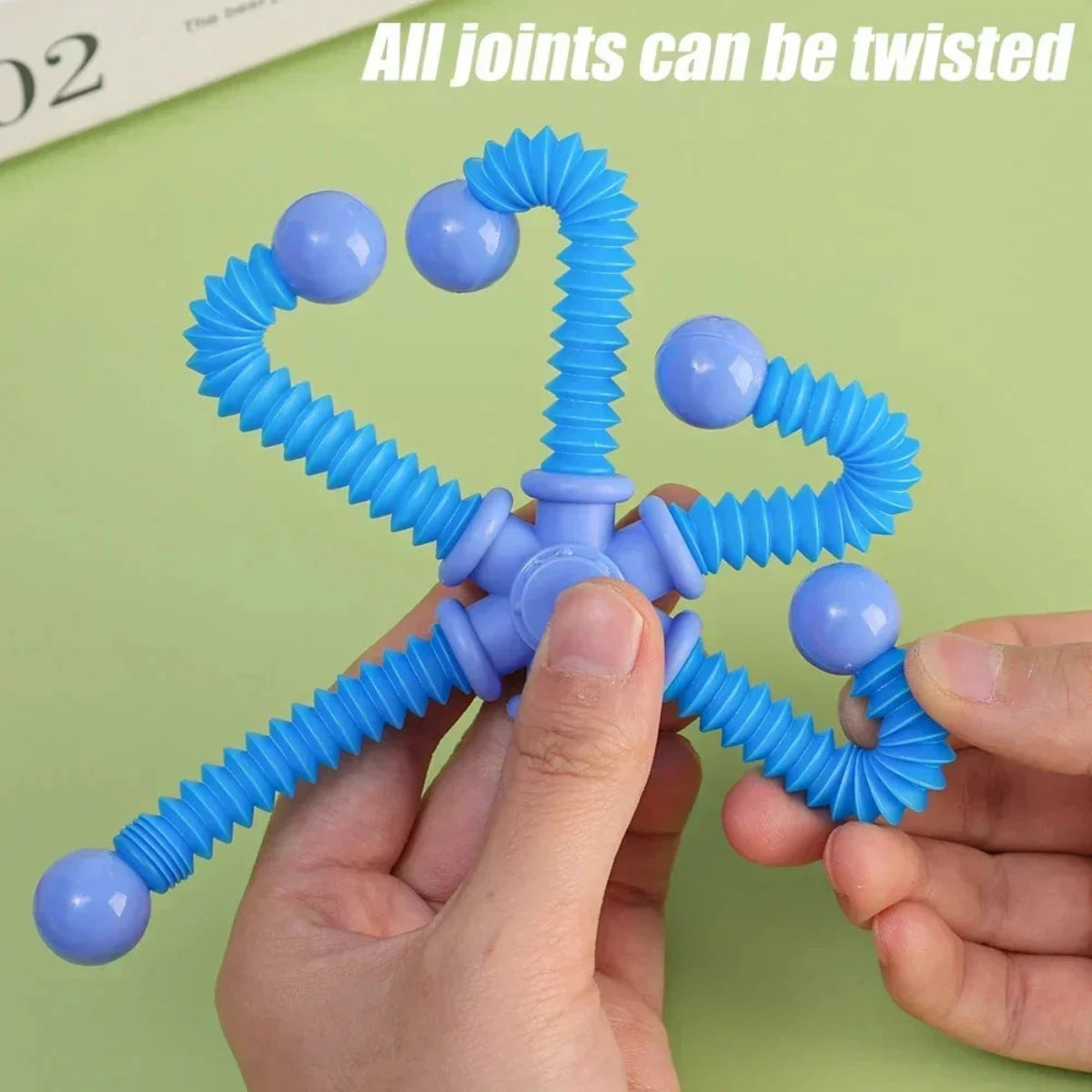 Stress: Fidget Spinner Pop Tube Sensory Toys (1pcs) for Children/Adults. Suction Cup Stress Relief