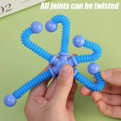 Stress: Fidget Spinner Pop Tube Sensory Toys (1pcs) for Children/Adults. Suction Cup Stress Relief
