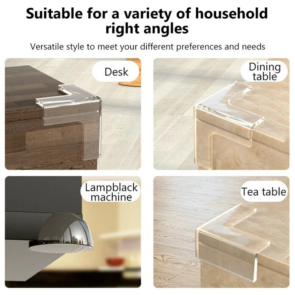4pcs Child Baby Clear Rubber Table & Furniture Corner Edge Protectors