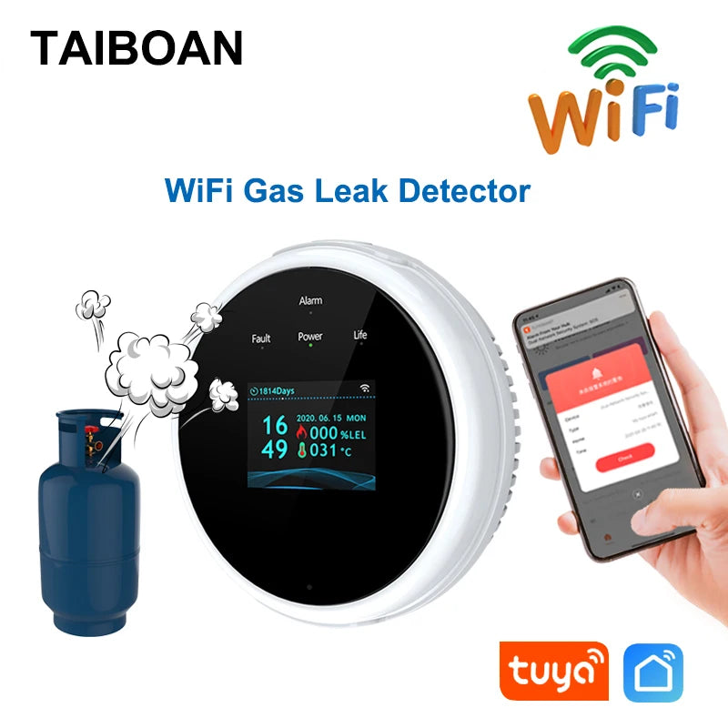 Home Natural Gas Leak Detector & Sensor Alarm System with LCD Display