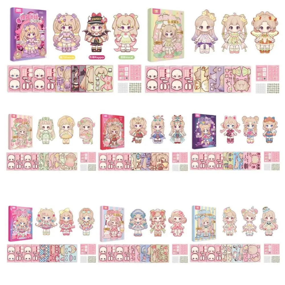 Anime Activity Books DIY Paper Puppets, 3D Dress Up Paper Doll