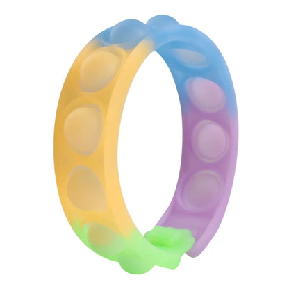 Color decompression bubble dimple toy, irritability anti-stress, Anxiety & Sensory relief color silicone bracelet