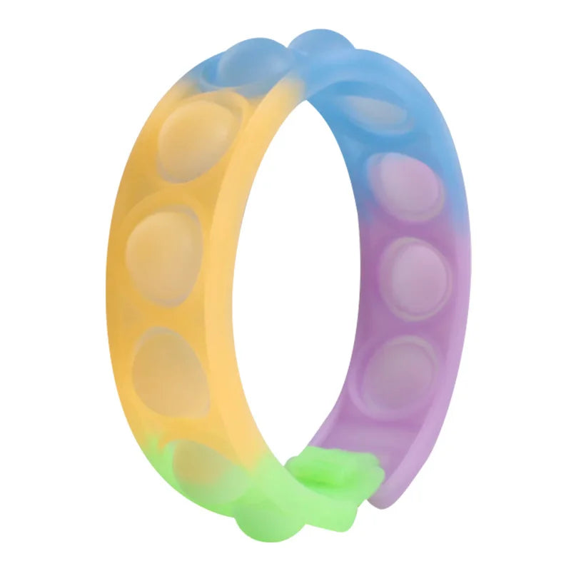 Color decompression bubble dimple toy, irritability anti-stress, Anxiety & Sensory relief color silicone bracelet