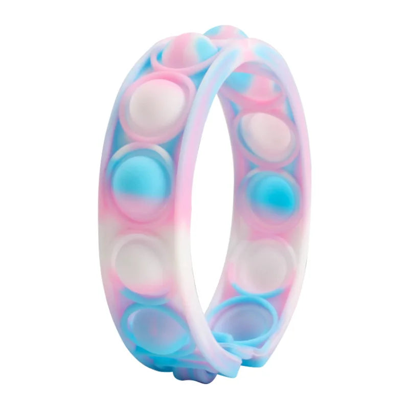 Color decompression bubble dimple toy, irritability anti-stress, Anxiety & Sensory relief color silicone bracelet