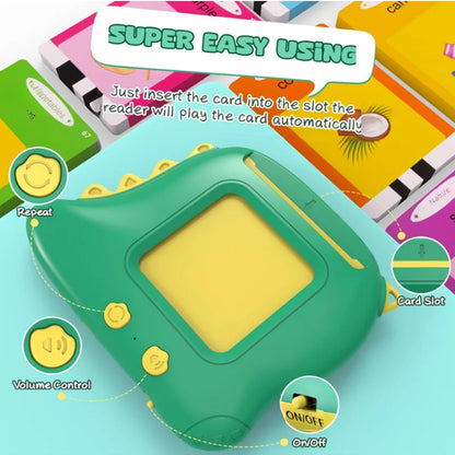 English: Little Dinosaur Learning Machine for Children, Talking Flash Card (English,Spanish,French)
