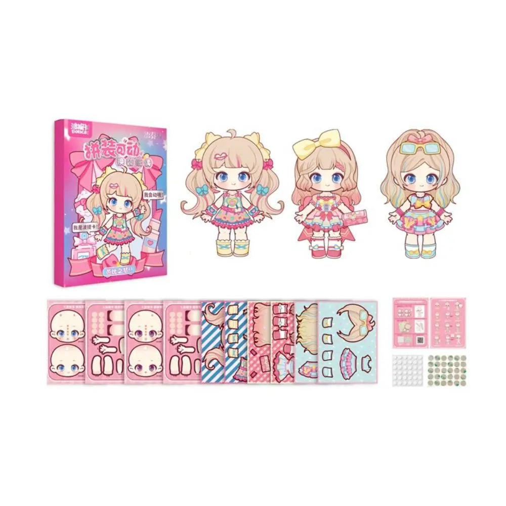 Anime Activity Books DIY Paper Puppets, 3D Dress Up Paper Doll