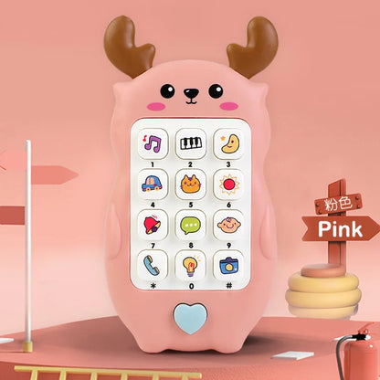 Baby Cartoon Deer Simulation Mobile Music Phone for Children's
