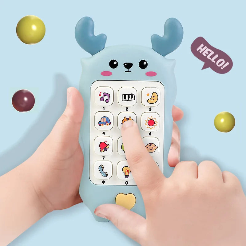 Baby Cartoon Deer Simulation Mobile Music Phone for Children's