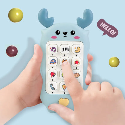 Baby Cartoon Deer Simulation Mobile Music Phone for Children's