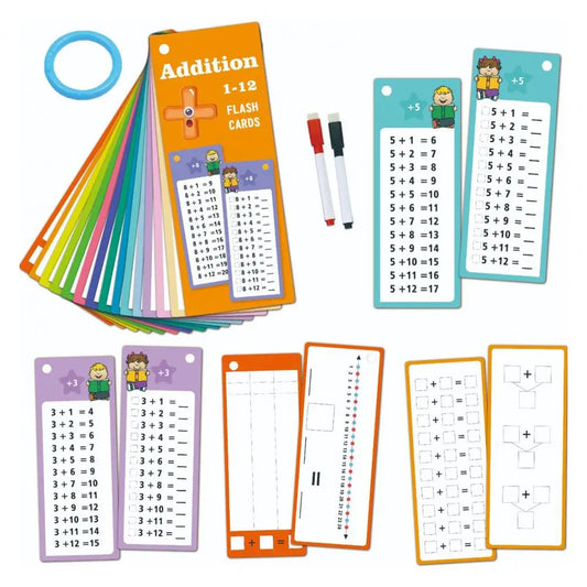 Educational Math Flashcards Set for Kids, with Dry-erase Pens for Kindergarten