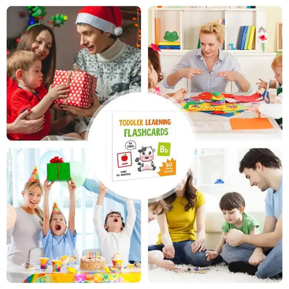 Alphabet & Numbers: Toddler Alphabet Learning Flash Cards(60 Pcs) Intellectual Enlightenment Double-Sided
