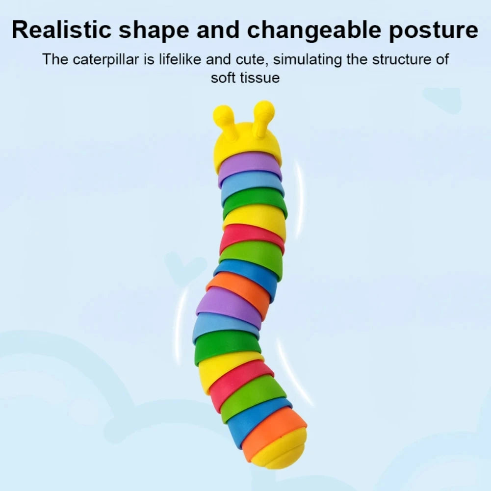 Sensory: Funny Fidget Slugs Articulated Sensory Slug Toy Realistic Worm Caterpillar Fidget Toys for Kids Adults ADHD Autism Stress Relief