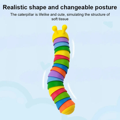 Sensory: Funny Fidget Slugs Articulated Sensory Slug Toy Realistic Worm Caterpillar Fidget Toys for Kids Adults ADHD Autism Stress Relief
