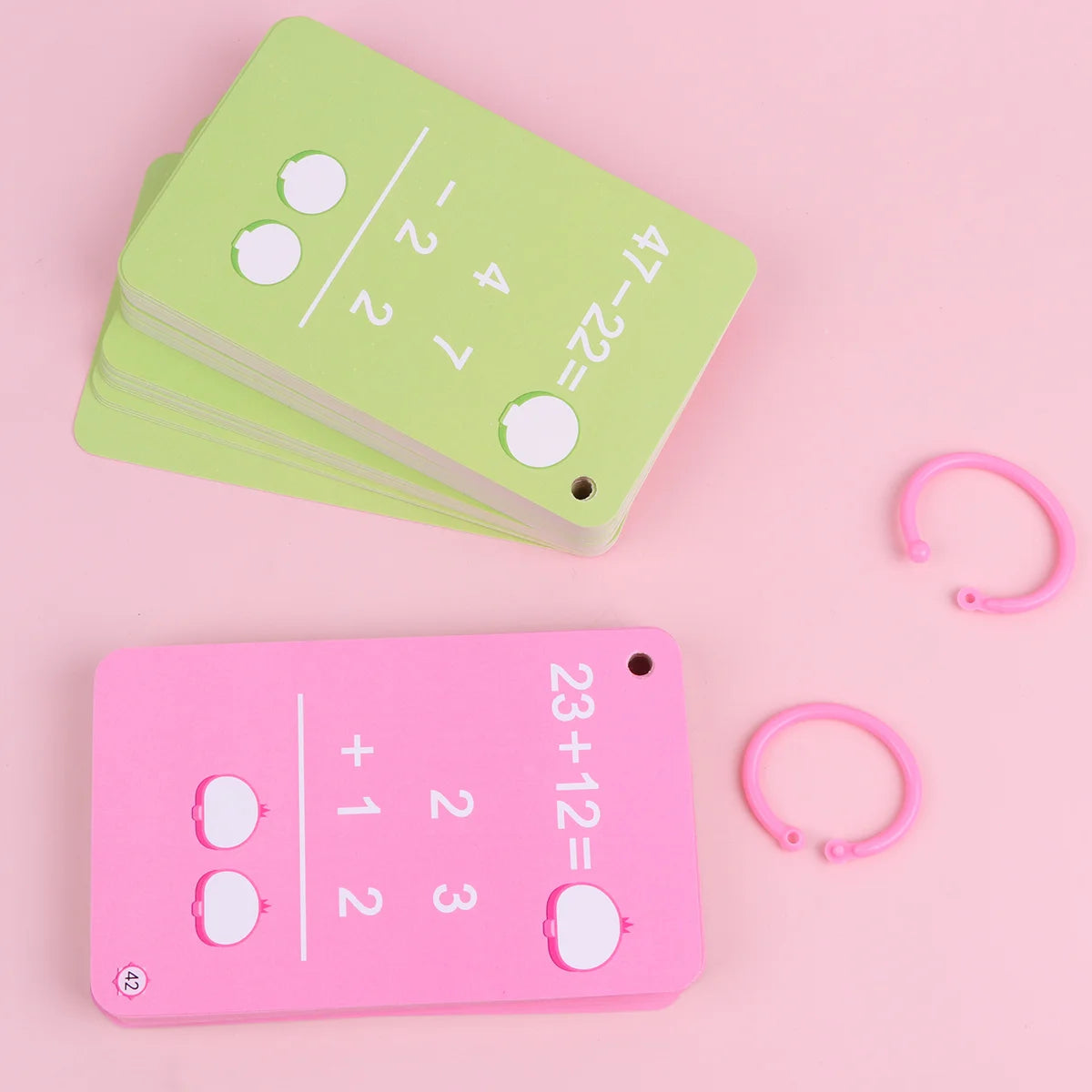 1 Set of Educational Math Flash Cards Set for Kids Early Learning(Plus or Minus in 10's)