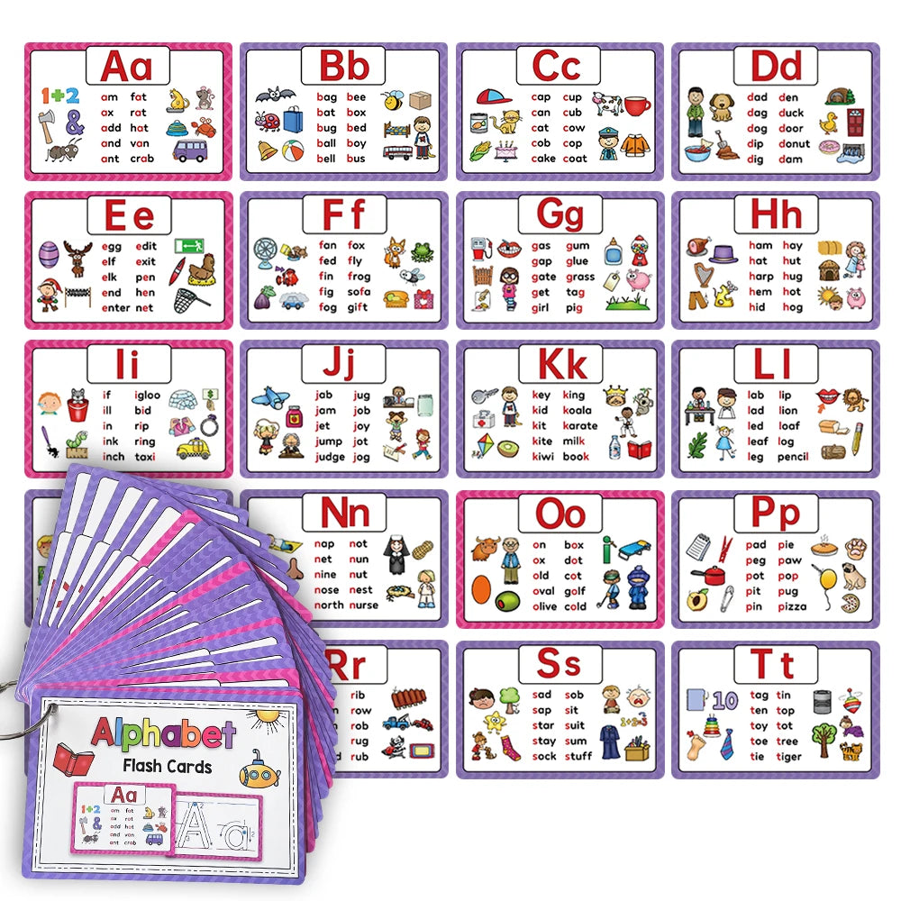 Learn to read, write, and spell your ABCs with 26 Learning Flash Cards