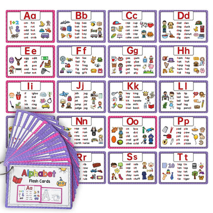 Learn to read, write, and spell your ABCs with 26 Learning Flash Cards