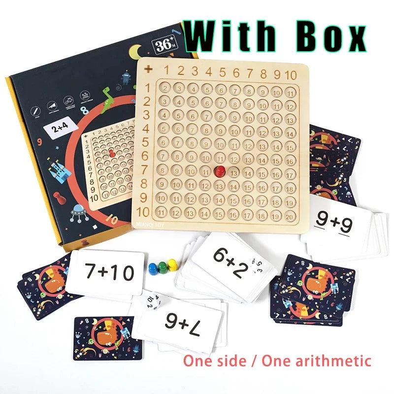 Montessori Wooden Arithmetic Math Board Toy Multiplication Addition Sensory Enlightenment Competitive Puzzle Kids Favor Gift