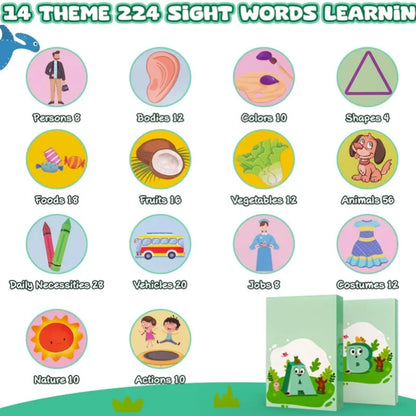 English: Little Dinosaur Learning Machine for Children, Talking Flash Card (English,Spanish,French)