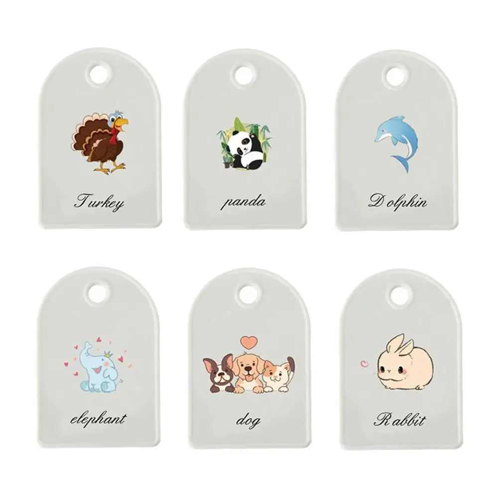 Sensory: Colorful Animals & Fruits Cognitive Words Double Sided Learning Flash Cards for Toddlers