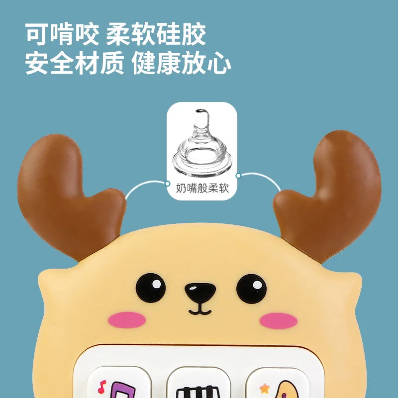 Baby Cartoon Deer Simulation Mobile Music Phone for Children's
