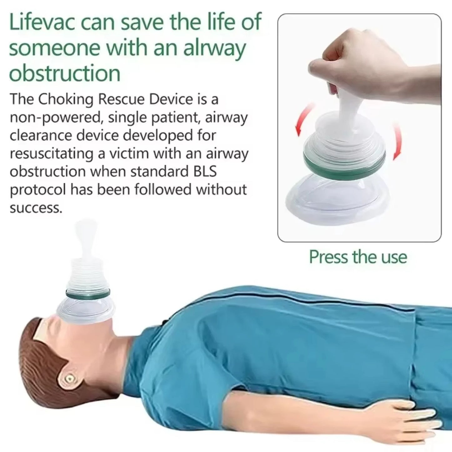 Portable First Aid Kit Family Emergency Anti-Choking Device for Adults/Children