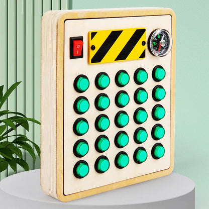 Montessori LED Busy Board for Toddlers Wooden Sensory Toys Travel Educational Learning Toy Busy Light Switch Autism Toys
