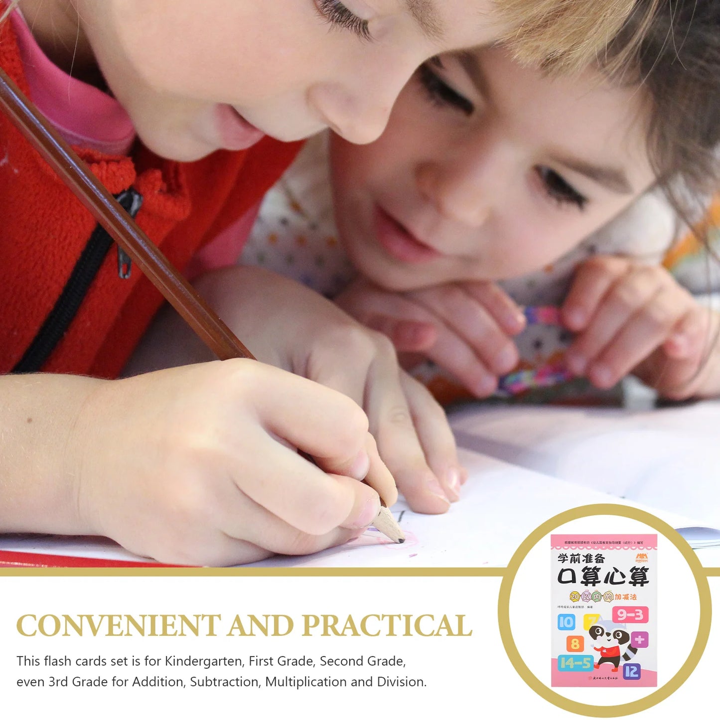 1 Set of Educational Flash Cards Math (Subtraction & Addition) Set for Kids, Early Learning