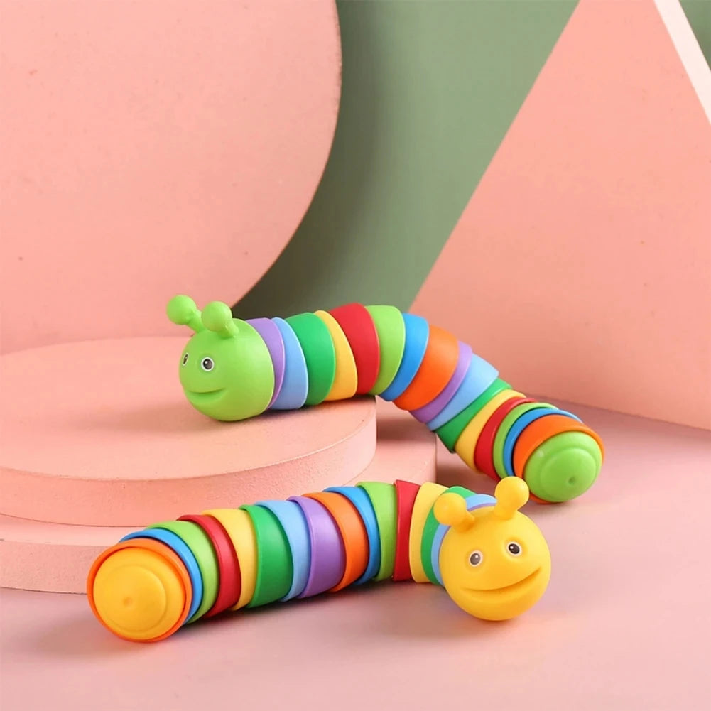 Sensory: Funny Fidget Slugs Articulated Sensory Slug Toy Realistic Worm Caterpillar Fidget Toys for Kids Adults ADHD Autism Stress Relief