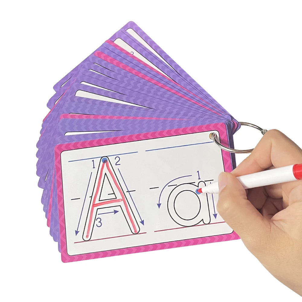 Learn to read, write, and spell your ABCs with 26 Learning Flash Cards