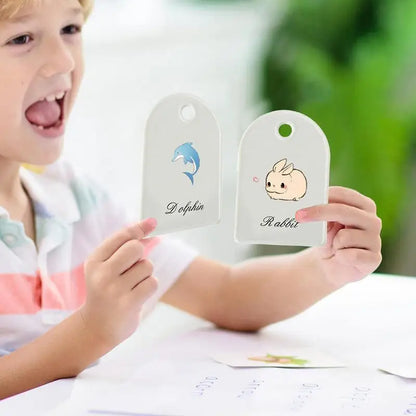 Sensory: Animals & Fruits Cognitive Double Sided Flash Cards for Toddlers. Colorful Learning Cards Games