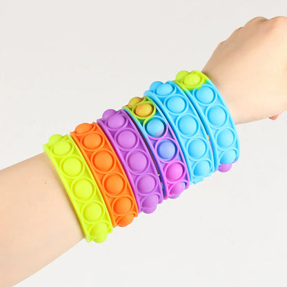 Color decompression bubble dimple toy, irritability anti-stress, Anxiety & Sensory relief color silicone bracelet