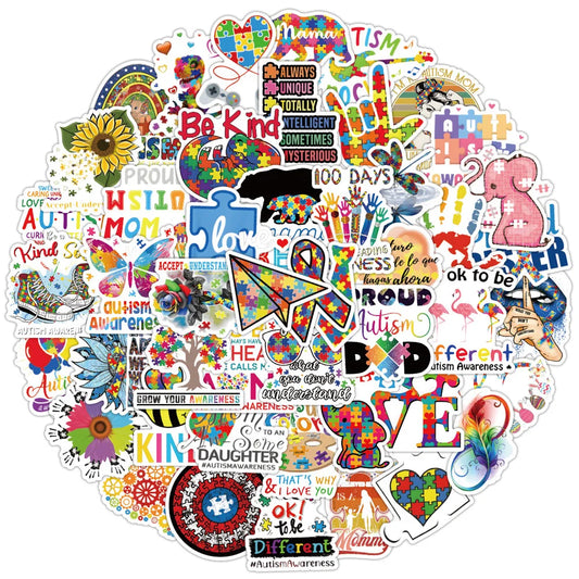 Sensory: 10/30/50 Pcs Educational Graffiti Decal Sticker Packs for Children with Autism.