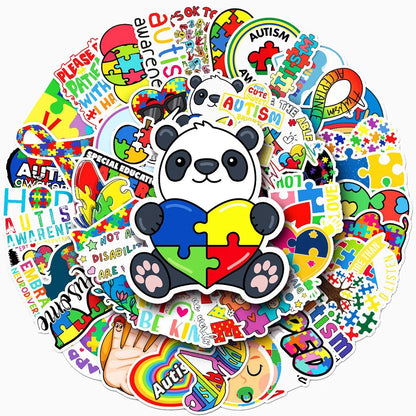 Motor Skills: 10/30/50pcs Color Puzzle Love Autism Cartoon Graffiti Stickers Scrapbook Phone Laptop Bike Luggage Funny Sticker Decal Kids