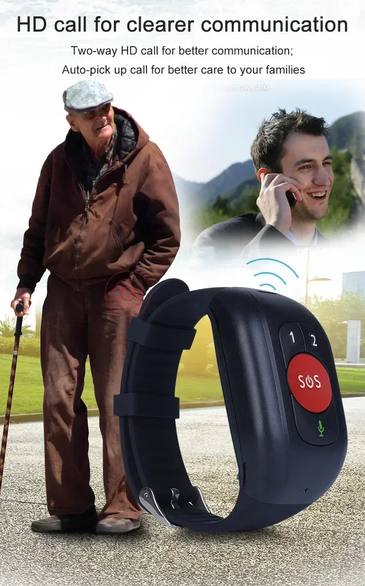 4G Elderly alarm GPS Watch 2G Tracking Bracelet Health monitor SOS IP67 Waterproof  Locator Fall Alert Tracker for Old People
