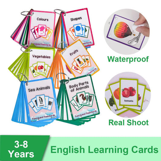 Read & Write English: Kids 3-8 Years English Words Cards Vocabulary Building Montessori Learning Toys Kindergarten Teaching Aids Educational Flashcard
