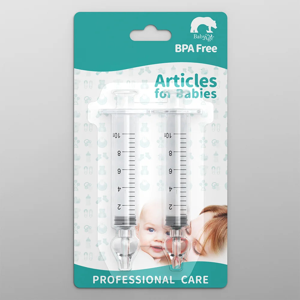 First Aid: Baby Nasal Aspirator Syringe(2pcs), Rhinitis Cleaning Equipment