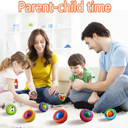 Stress: 3D Rotation Ball Fidget Gyro Sensory Toys for Kids & Adults. Helps with ADHD Autism Stress Relief