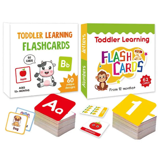 Alphabet & Numbers: Toddler Alphabet Learning Flash Cards(60 Pcs) Intellectual Enlightenment Double-Sided