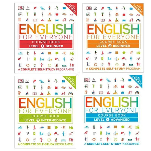 Kids English Learning Book, Complete Self-Study Program(Level 1-4)