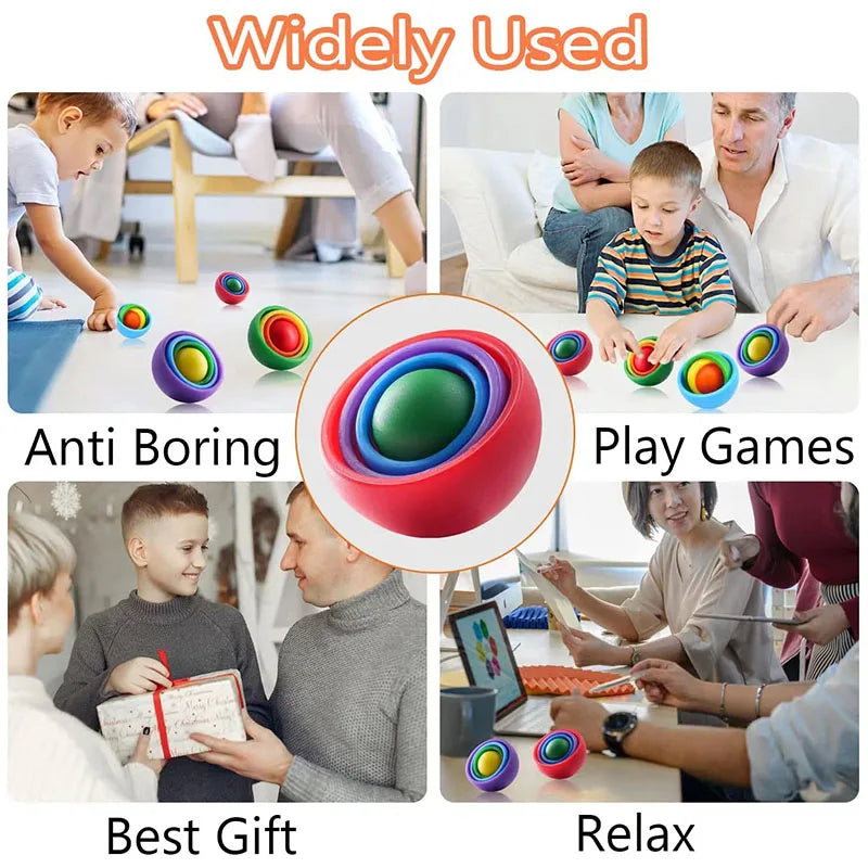 Stress: 3D Rotation Ball Fidget Gyro Sensory Toys for Kids & Adults. Helps with ADHD Autism Stress Relief