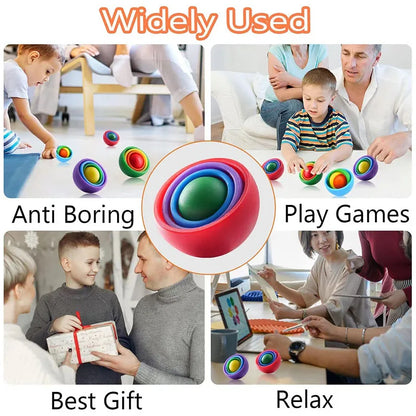 Stress: 3D Rotation Ball Fidget Gyro Sensory Toys for Kids & Adults. Helps with ADHD Autism Stress Relief